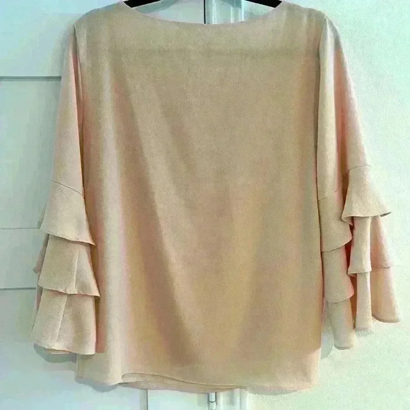 Calvin Klein Blush Pink 3/4 Ruffle Sleeve Blouse- Size Medium- NWT - Picture 5 of 5